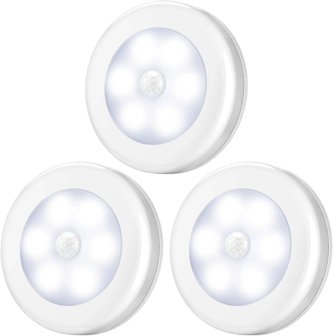 AMIR upgraded motion sensor light indoor cordless battery powered 3 pack