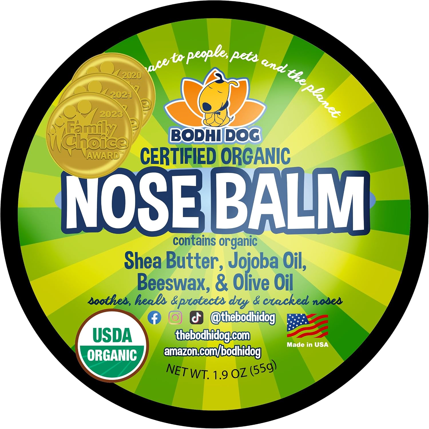 Bodhi Dog organic nose balm moisturizer for dry cracked dog snouts and hyperkeratosis