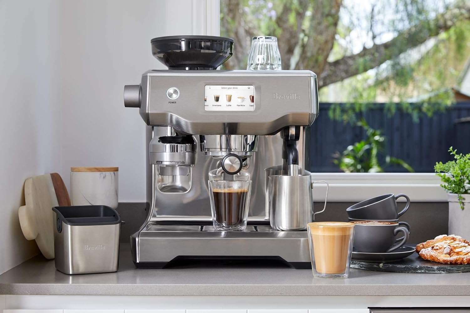 Breville Oracle Touch fully automated espresso machine in brushed stainless steel