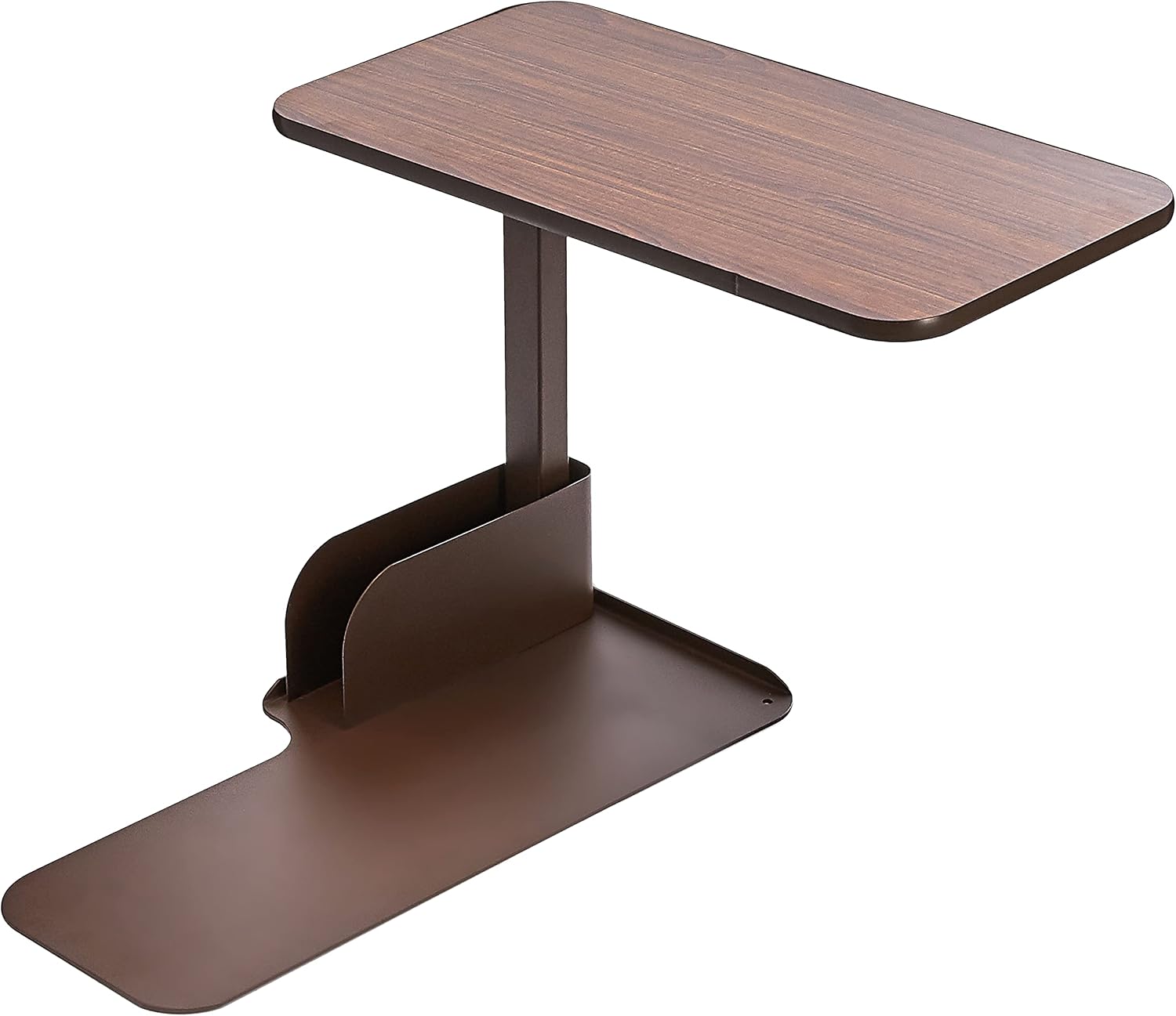 Drive Medical left side overbed table in walnut for lift chair dining and reading surface