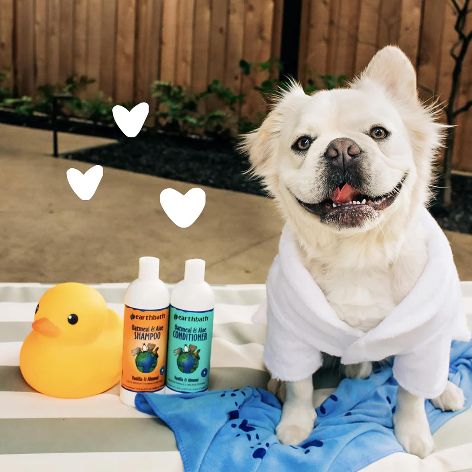 earthbath oatmeal and aloe dog shampoo in vanilla and almond scent for itchy dry skin