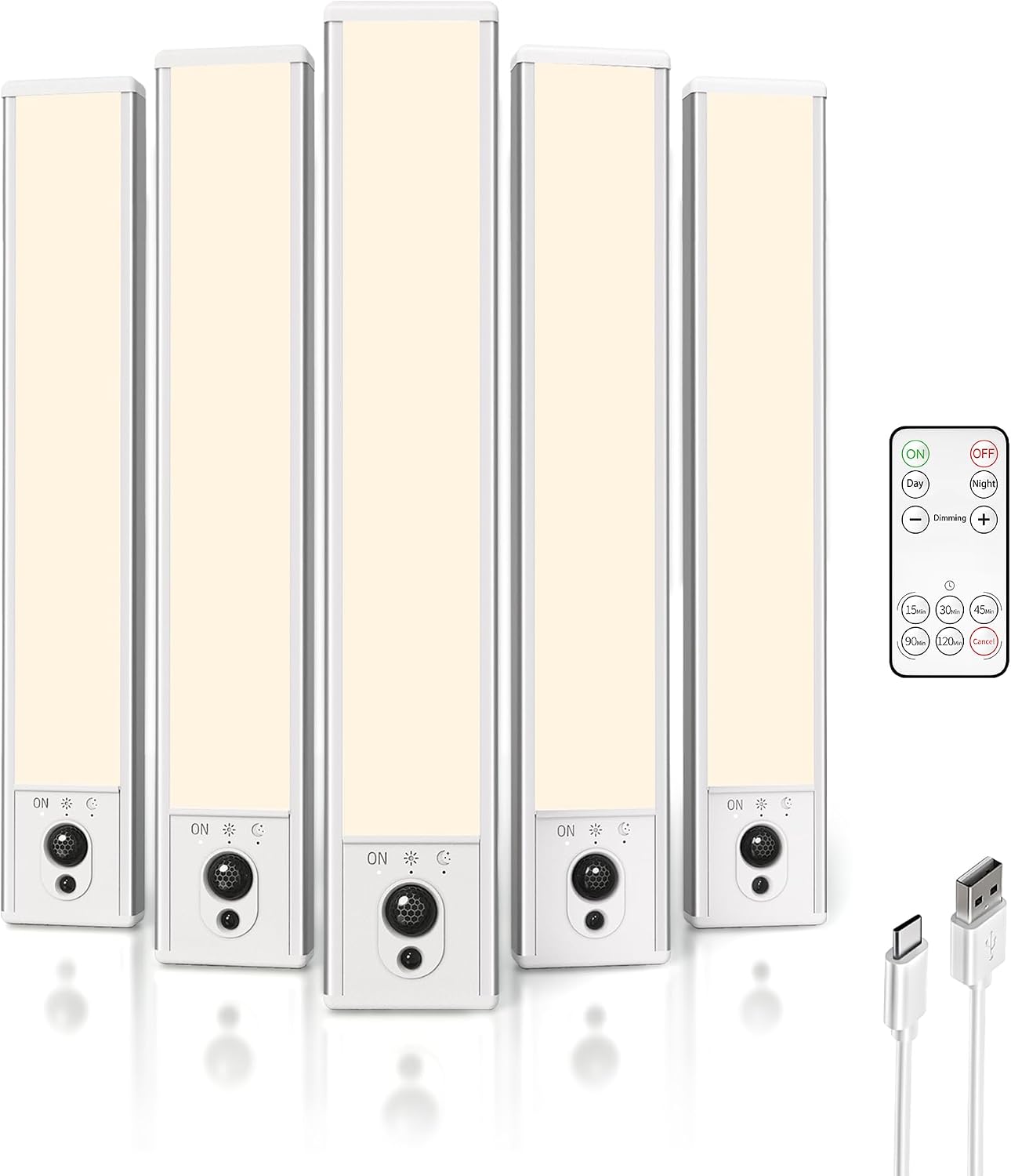 EZVALO 5 pack under cabinet lighting motion sensor LED closet lights wireless