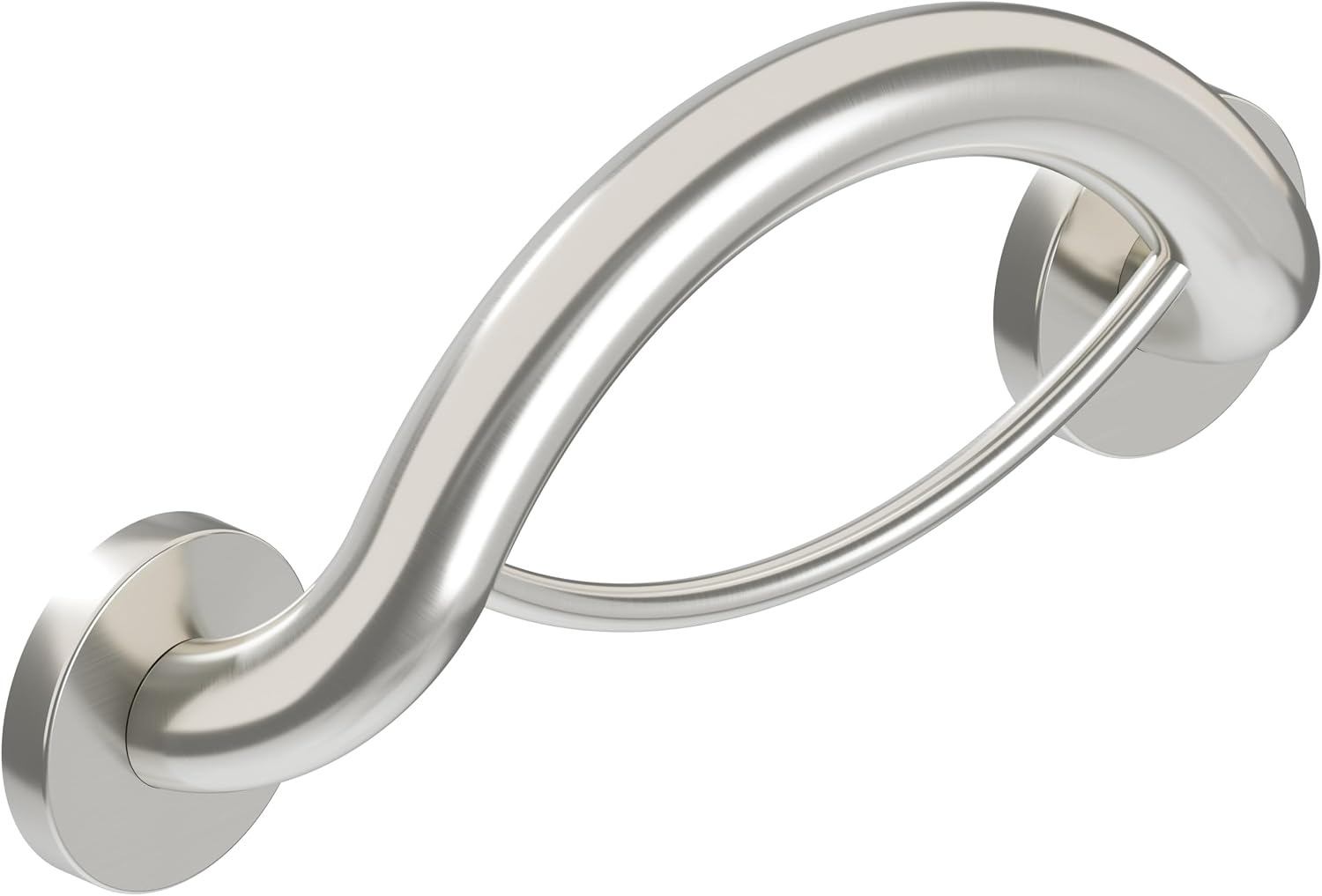Healthcraft towel ring grab bar in brushed stainless steel for ADA bathroom safety