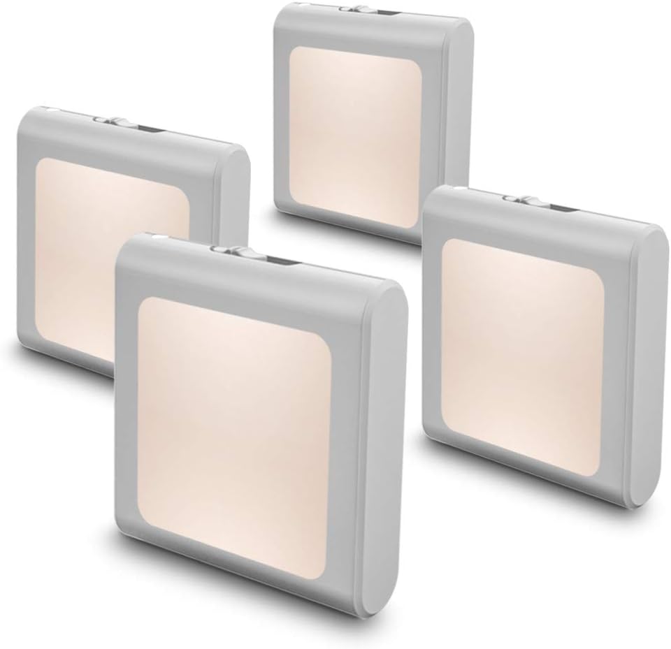 MAZ-TEK plug in dimmable LED night light with auto dusk to dawn sensor 4 pack