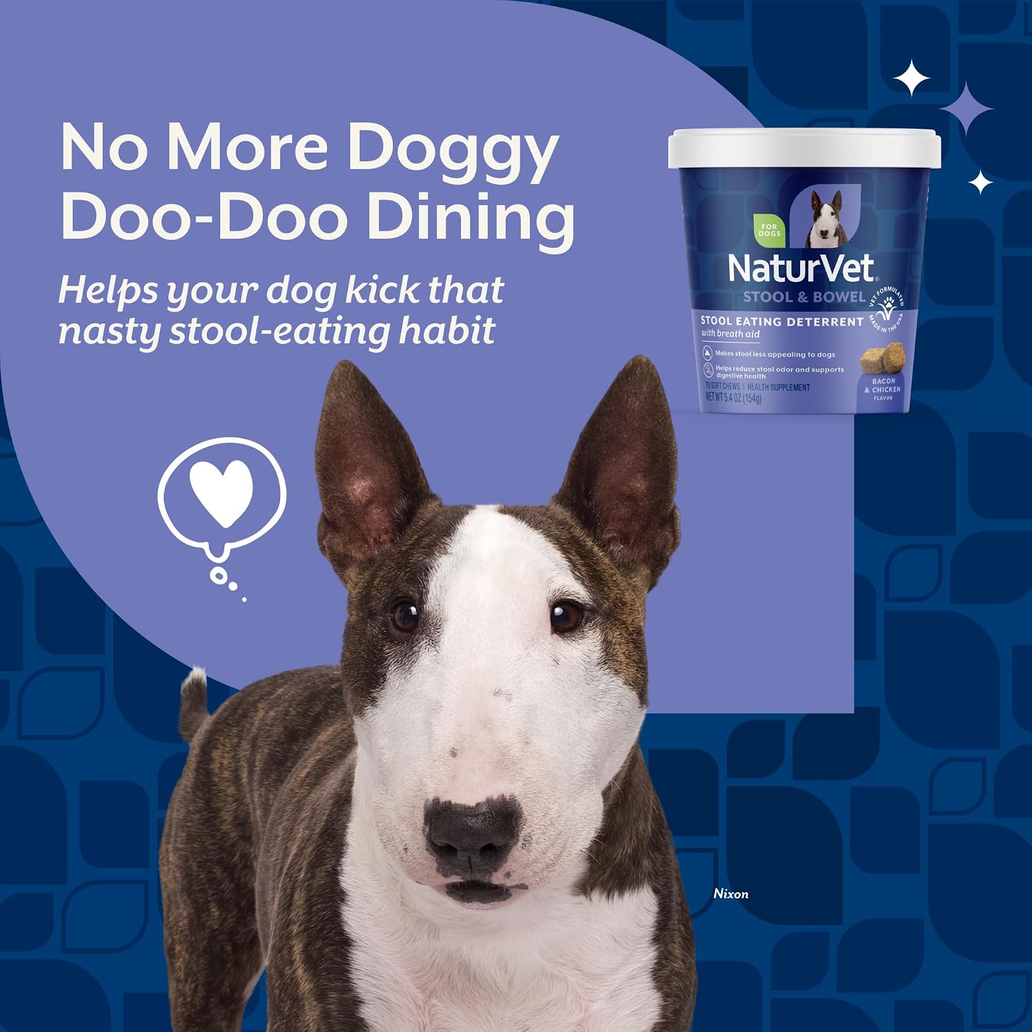 NaturVet Coprophagia stool eating deterrent soft chews with breath aid for dogs