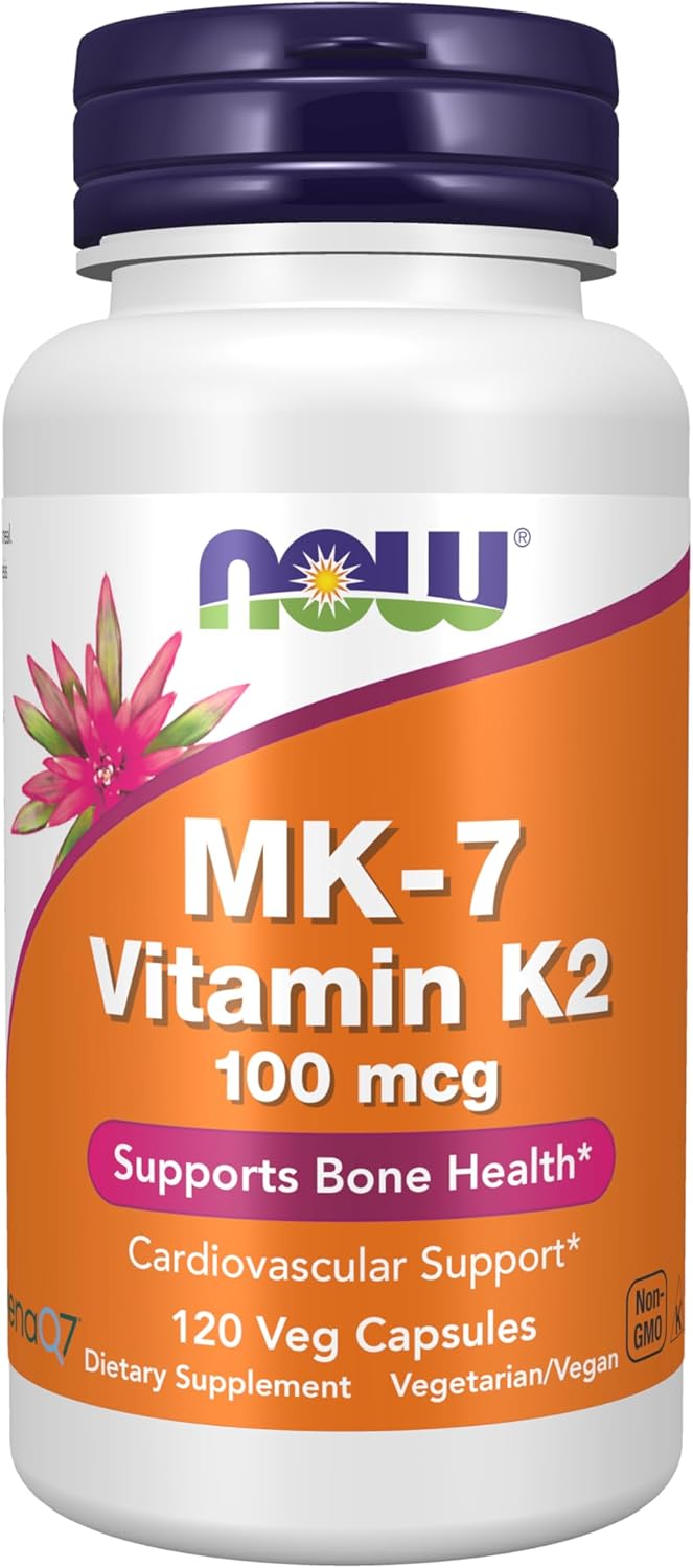 NOW MK-7 vitamin K2 100mcg 120 veg capsules for bone and cardiovascular health