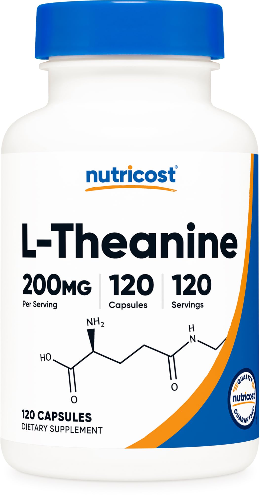 Nutricost L-Theanine 200mg capsules for quiet mind and sleep without grogginess