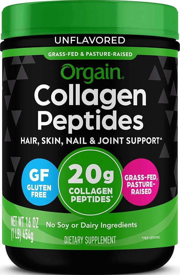 Orgain hydrolyzed collagen peptides powder for hair, skin, nail and joint support