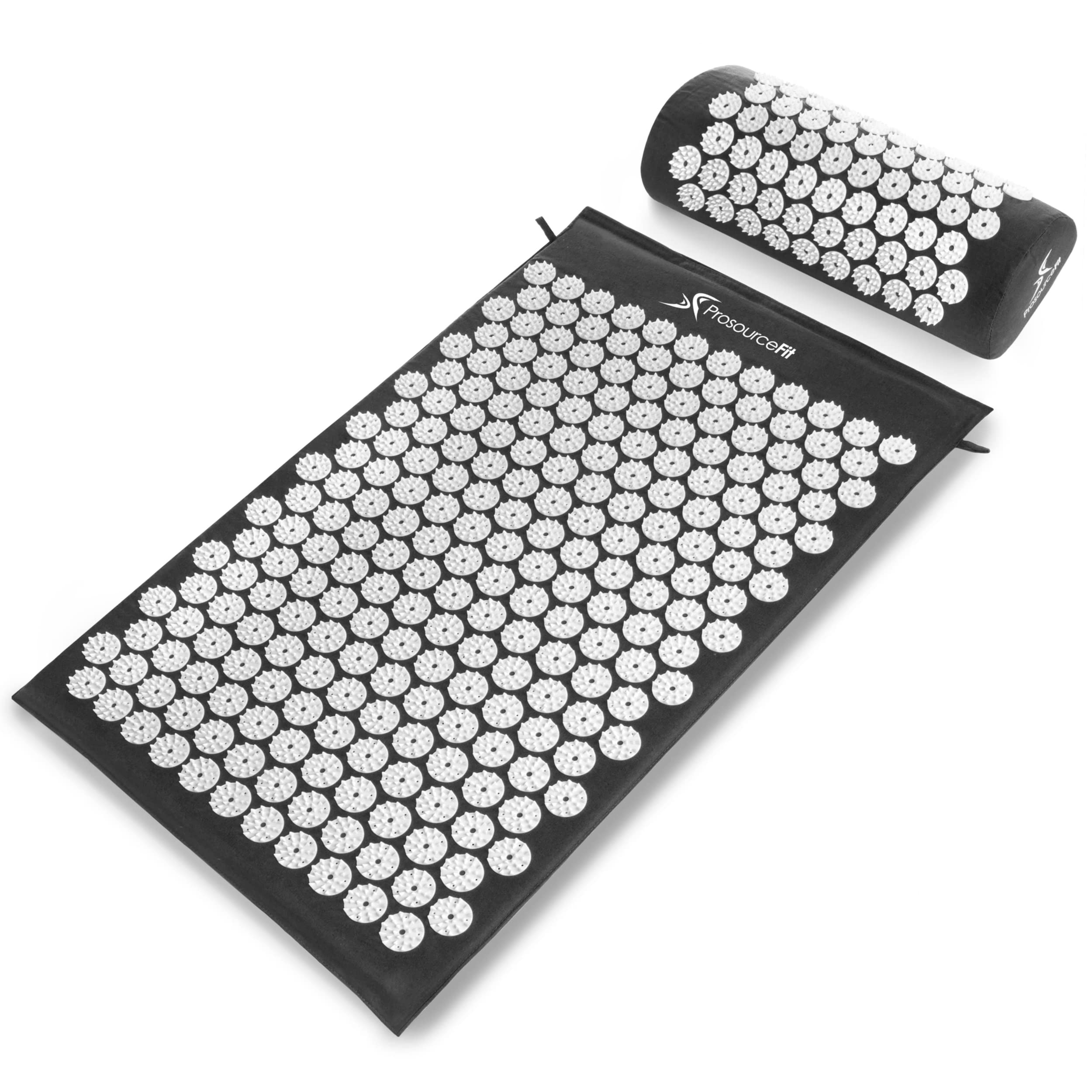 ProsourceFit acupressure mat and pillow set with spiked pressure points for back and neck pain relief