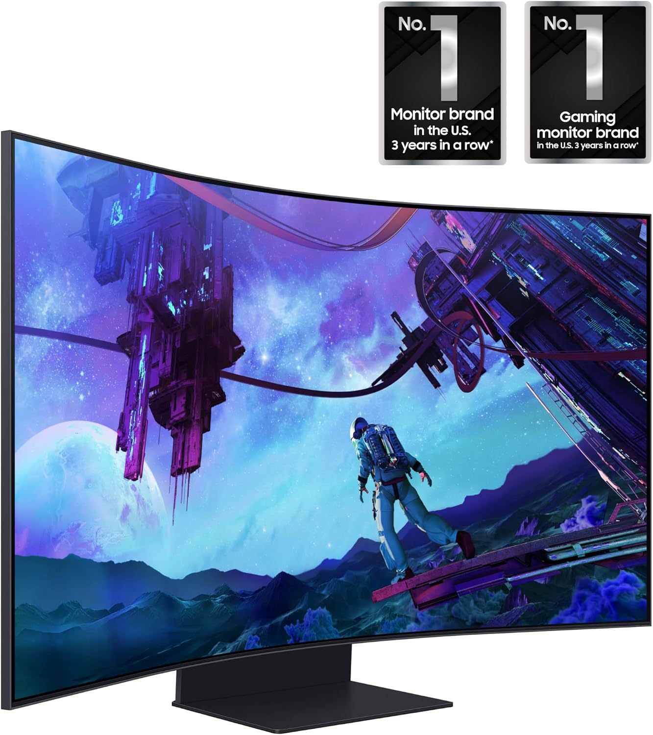 Samsung Odyssey Ark 55-inch 1000R curved gaming monitor in cockpit mode
