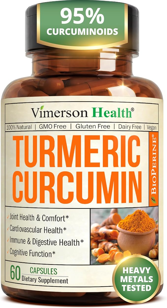 Turmeric curcumin 1200mg with black pepper extract for joint and digestive support